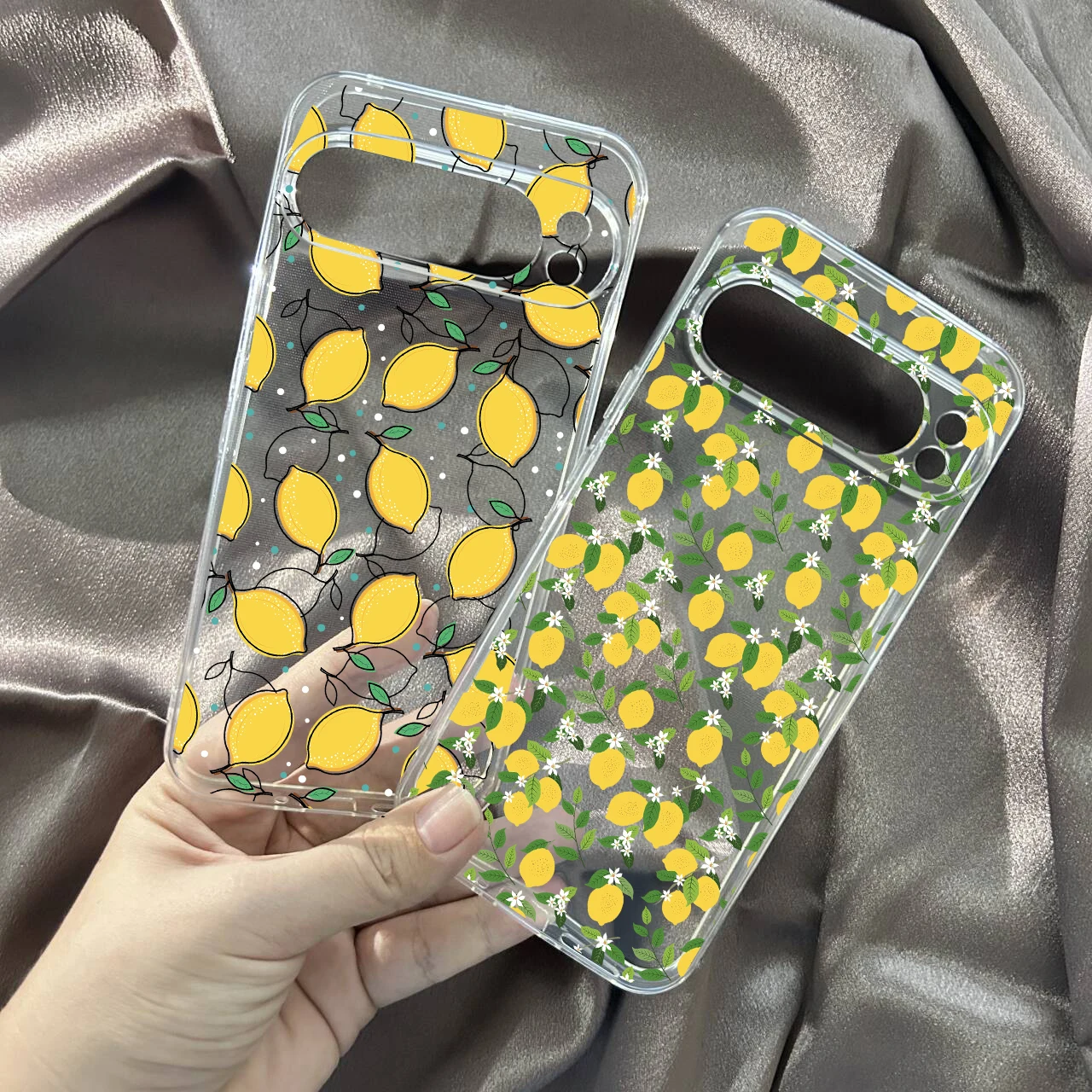 Sommerfrische Frucht-Zitronen-Druck-Telefonhülle für Google Pixel 8 Pro 9 Pro XL 7 8A 6A 5G INS Niedliche stoßfeste klare weiche TPU-Abdeckung
