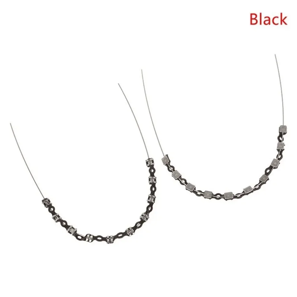 1Pair Braces with Braces Box Colorful Tooth Decoration with Metal Wires Metal Bracket Orthodontic Ligature Ties Send Storage Box