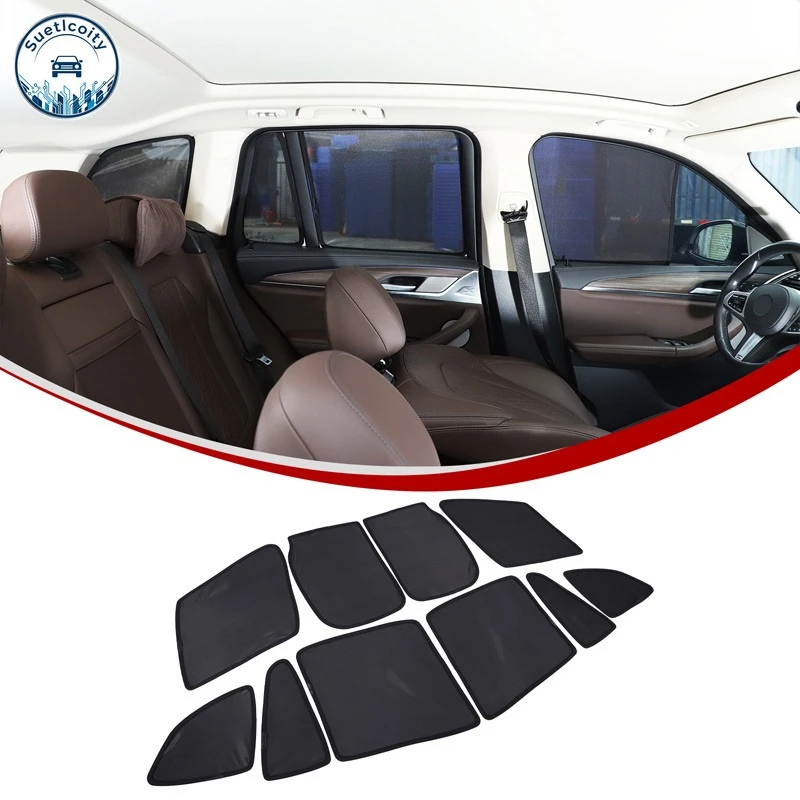 Exterior Car Accessories For BMW X3 G01 2018-2024 Polyester Black Car Front Rear Window Insulation Mesh Trim