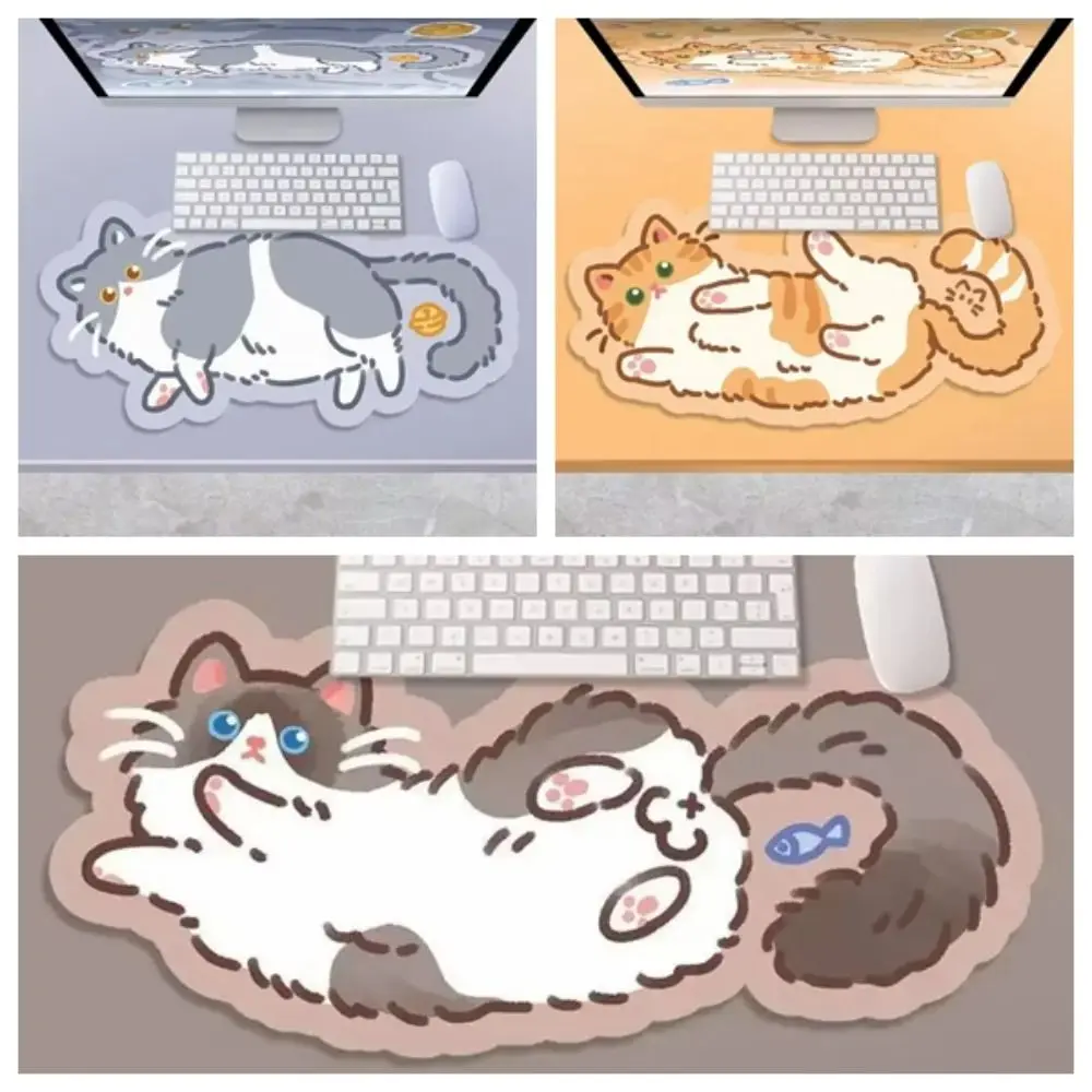 New Cartoons Cat Mouse Pad Rubber Non Slip Cat Desk Pad Waterproof Multifunctional Ultra-High Precision Mouse Pad Office