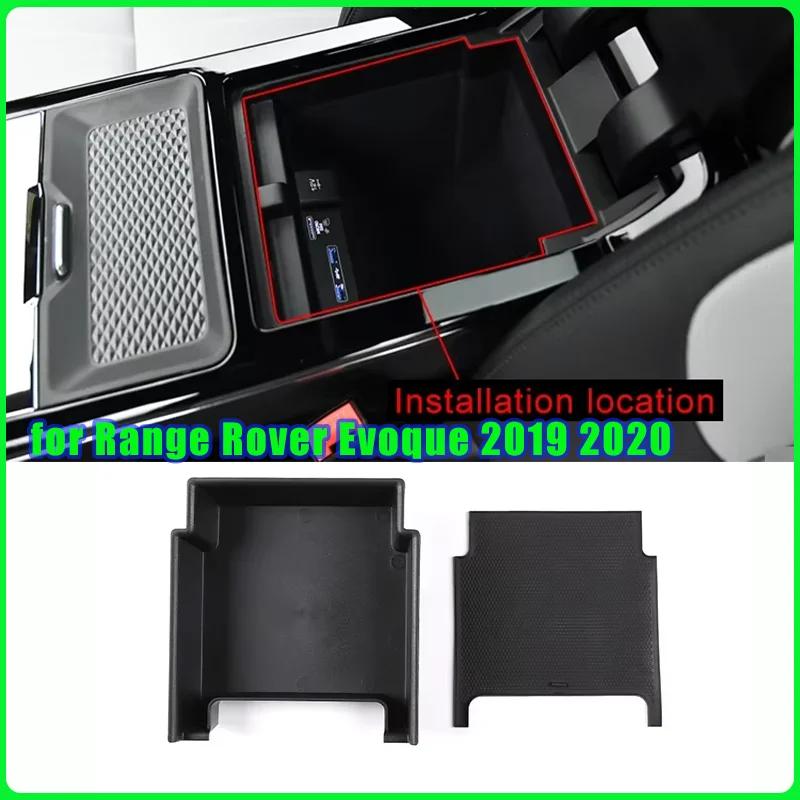

Для Range Rover Evoque 2019 2020, ящик для хранения на центральной консоли автомобиля, лоток для телефона, аксессуары, летние внутренние молдинги, детали интерьера