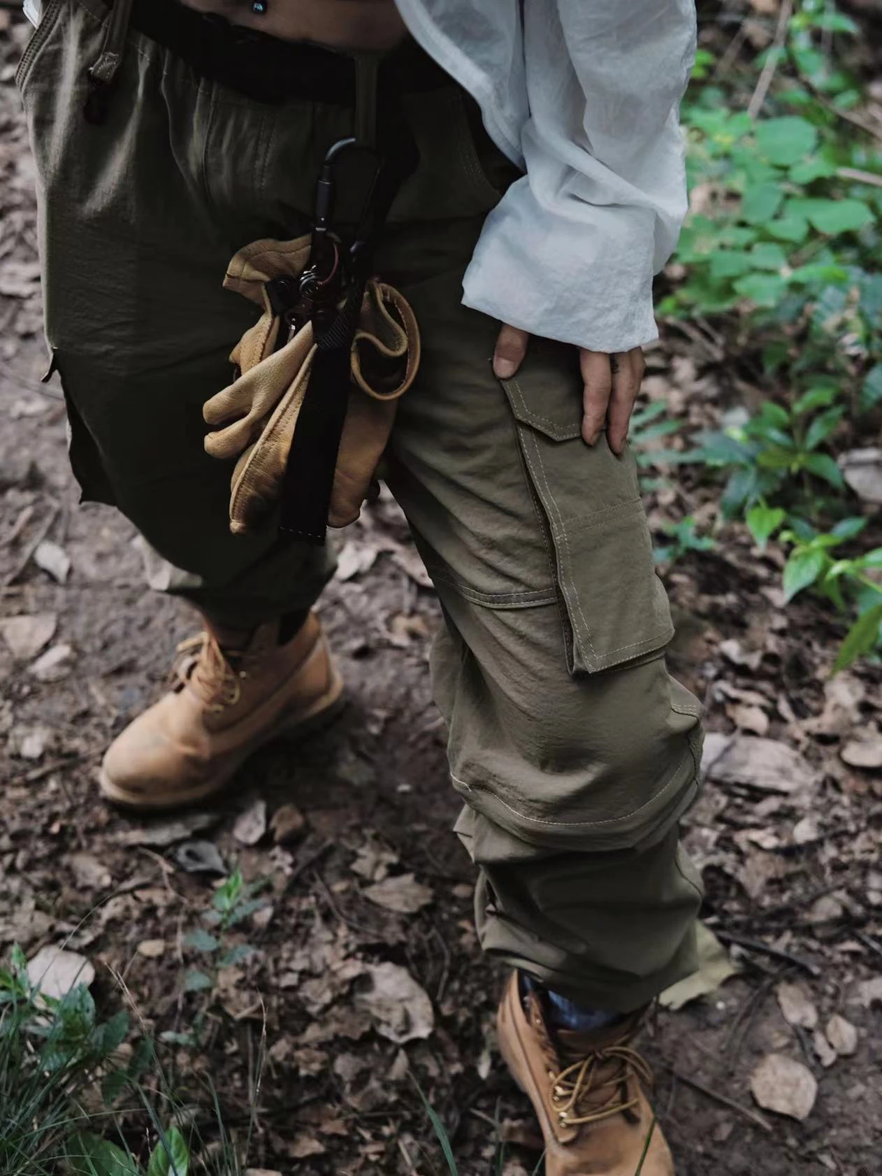 Outdoor Workwear Quick Dry Pants Removable Multi-Pocket Climbing Trousers Unisex Straight Leg Polyester Fiber Travel Pants