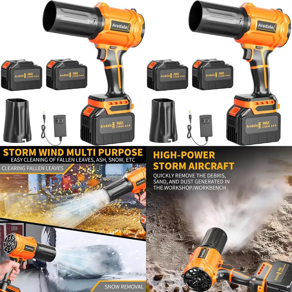 

Cordless Handheld Leaf Blower with 2x6.0Ah 21V Batteries and Charger, 13.41m/s High-Speed Lawn and Patio Cleaning Tool