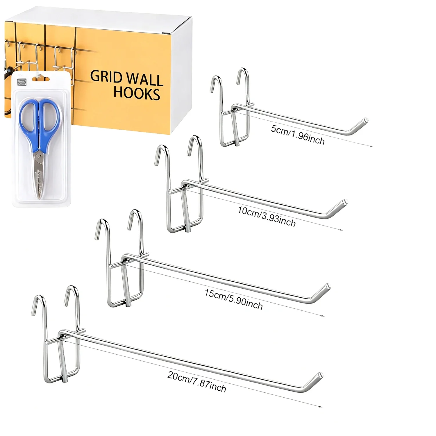 5-25Pcs Reusable Mesh Panel Hangers Metal Wear-resistant Storage Hook Removable Universal Net Panel Hooks Store Storage Display