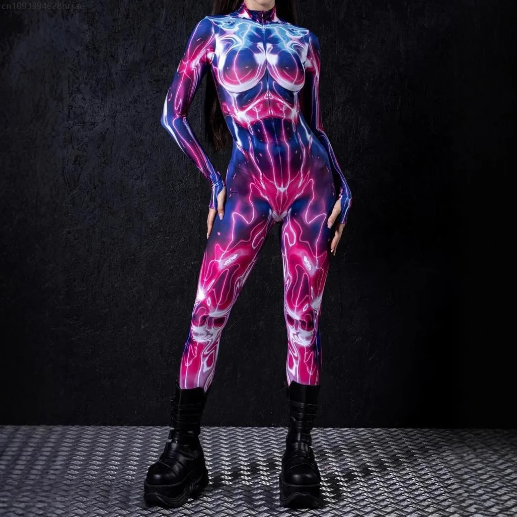Комбинезон женский сексуальный костюм зентай боди косплей костюм рейва Хэллоуин фестиваль вечерние наряд 2025