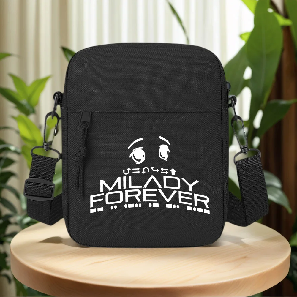 Forever Milady eyes,upward arrow,black Men Crossbody Bag Single Shoulder Women Cartoon Anime Film Printing Design Unisex