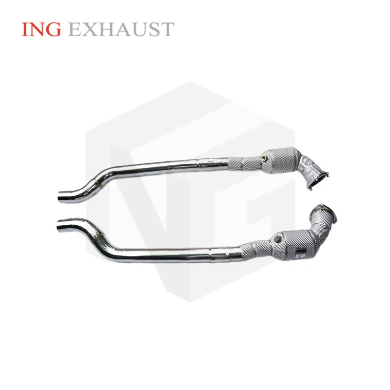 ING Stainless Steel Catalytics Downpipe for MASERATI Quattroporte 4.7L Heat Shield Converter Auto Tube Four Drive Exhaust System