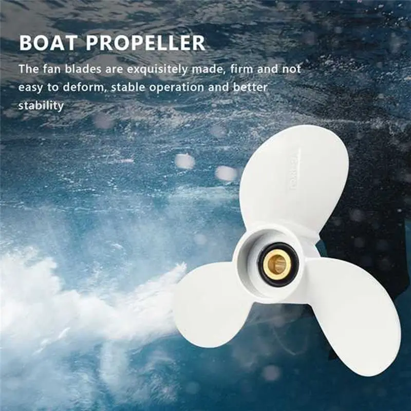1 PCS Outboard Propeller 7 1/2X8-Ba White 6E0-45941-01-El For Mariner 4-6Hp 3 Blades 9 Spline Tooth R Rotation