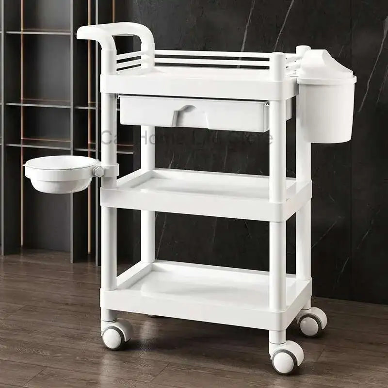 

Aluminum Trolley Stainless Steel 5-speed Medical Hairdressing Trolleys Hair Salon Stations Furniture Pedicure-trolley Vintage