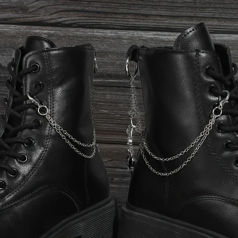 2Pcs Gothic Swordheart Star Multi layer Shoe Chain, Metal Removable Shoe Accessories, Suitable for All Types of Boots