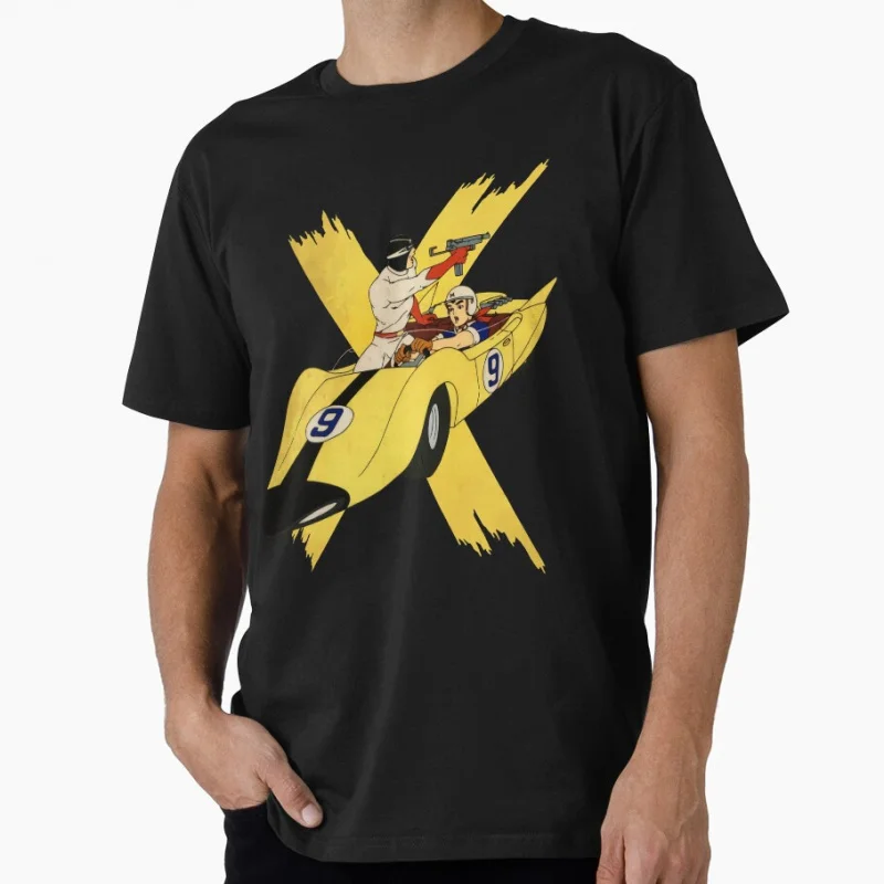 

Best Raceer X 9 Speed Racer Go Go Go Anime Gift t shirt Mach 5 Manga print Graphic Tee Y2K clothes Large size Cartoon Tops