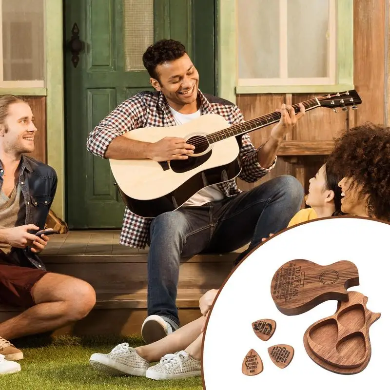 Guitar Pick Storage Case Wooden Vintage Storage Case Portable Organizer For Music Lovers Guitarists Space Saving Box For Guitar