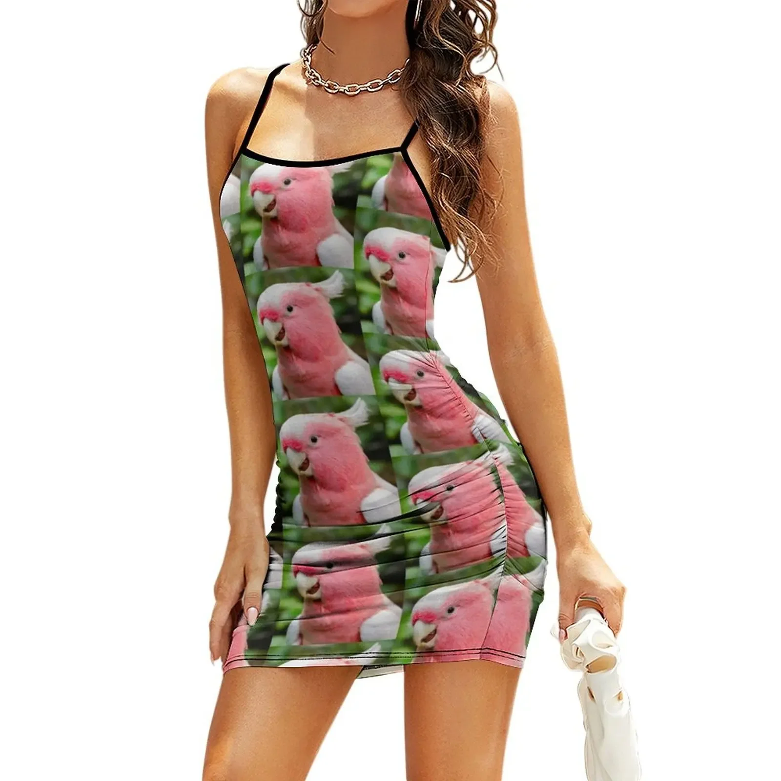 

Pink Galah Australian Birds Wildlife Portrait Photo Sling Dress Summer dresses for women Dresses Dress