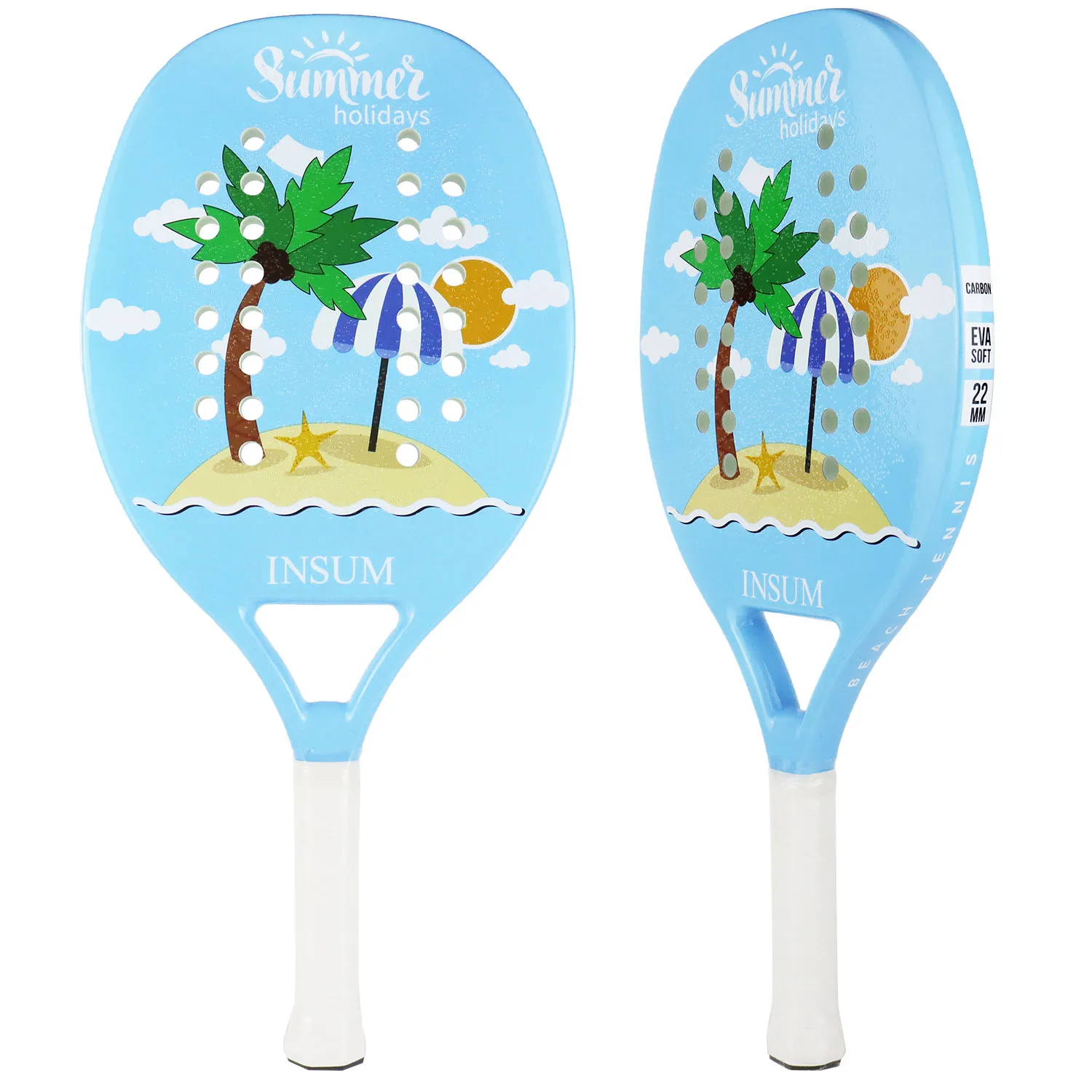 

INSUM Beach Tennis Racket Carbon Fiber Grit Face with EVA Memory Foam Core Beach Tennis Racket