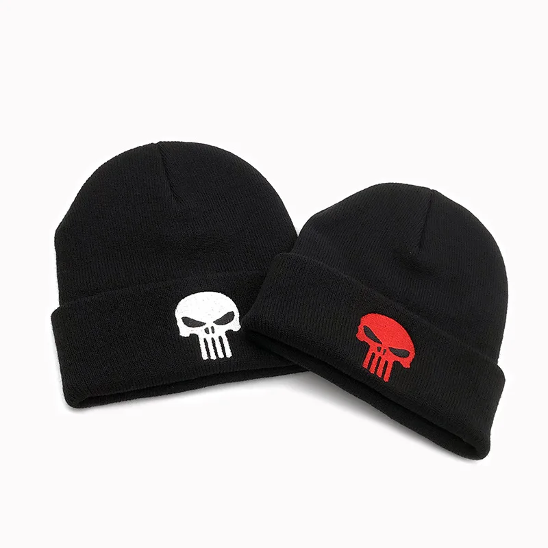 

One piece set of Halloween skull embroidered knitted hat, unique cycling hat for men and women