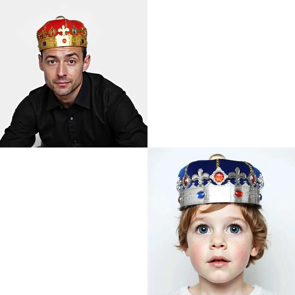 

39BD King Crown Hat для взрослых детей Королевские короны Короны Шляпа Королева Королева Короны