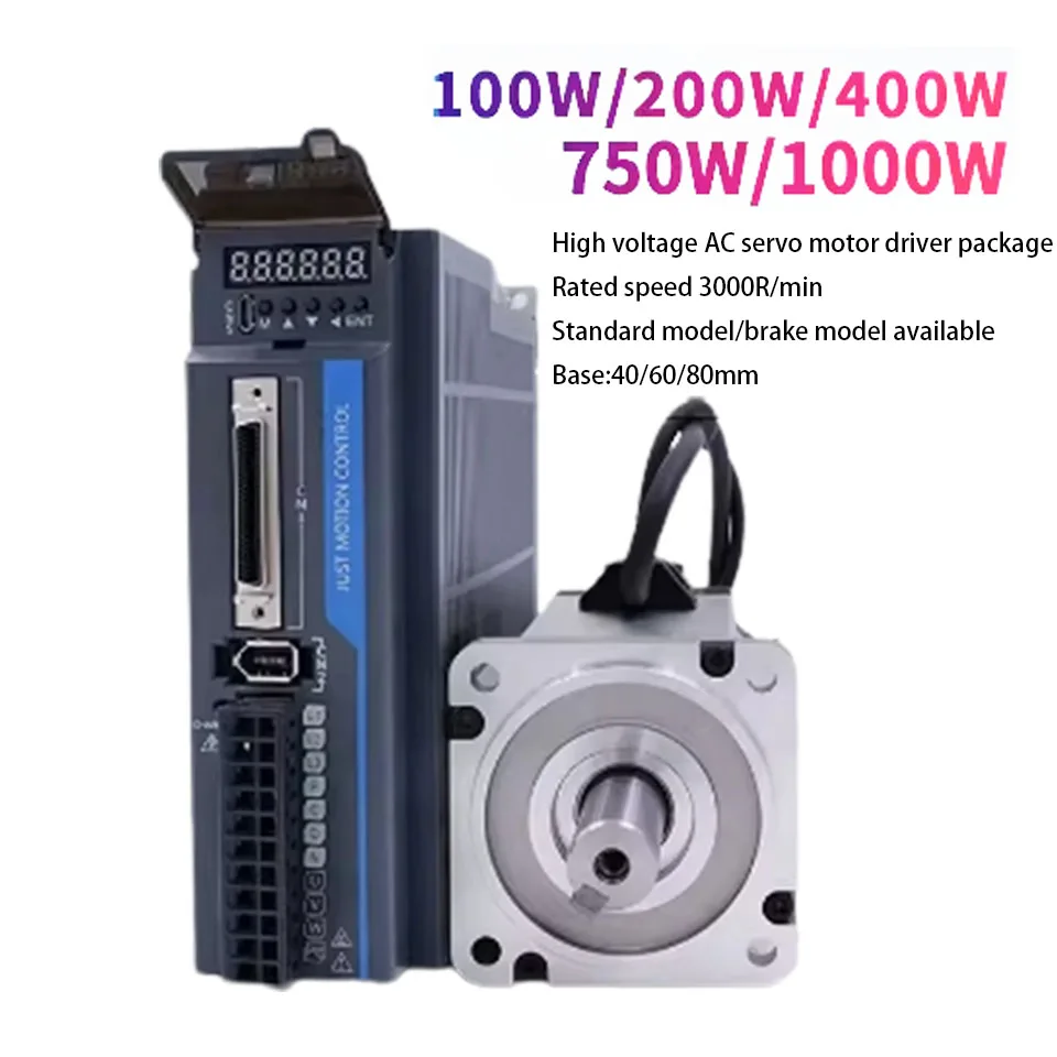 

The Latest Jmk 200w400w750w1000 High-voltage Ac Servo Motor Driver Package Control System Motor Controller With Brake