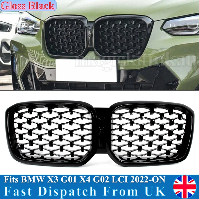 SAIQINGSP Fit For BMW X3 X4 G01 G02 LCI 2022-2023 Front Bumper Grille Car Accessories Tools