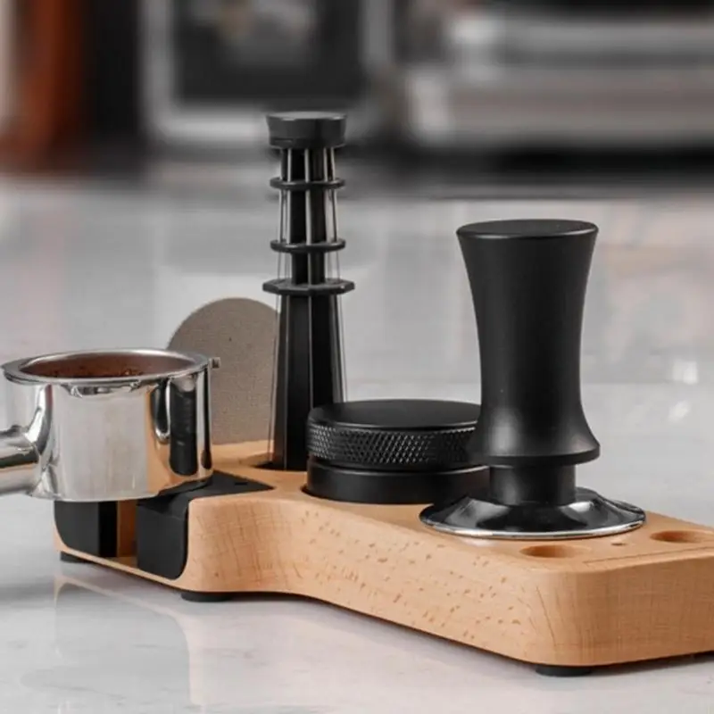 

Q39B Durable Beech Espresso Coffee Tamper Set for Home and Professional