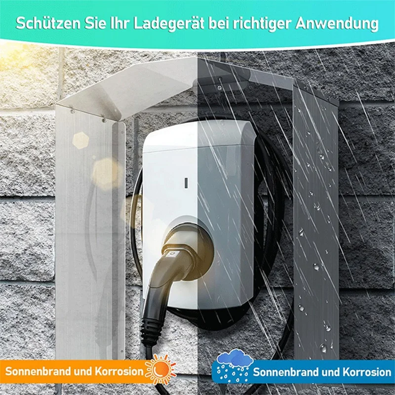 Imagem -02 - Wallbox Weather Protection Telhado Telhado Protetor para a Estação de Carregamento do Carro Elétrico Conjunto Aço Inoxidável