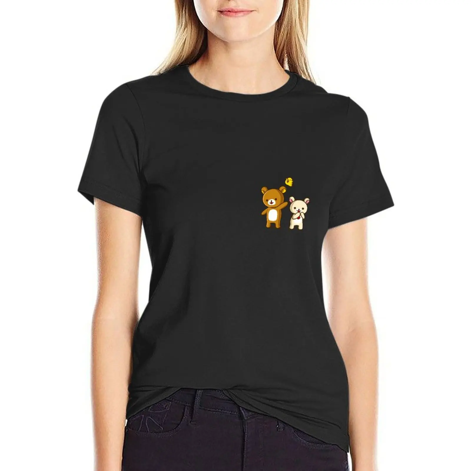 

Rilakkuma, Korilakkuma, and Kiiroitori T-Shirt summer top summer tops Aesthetic clothing cute t-shirts for Women