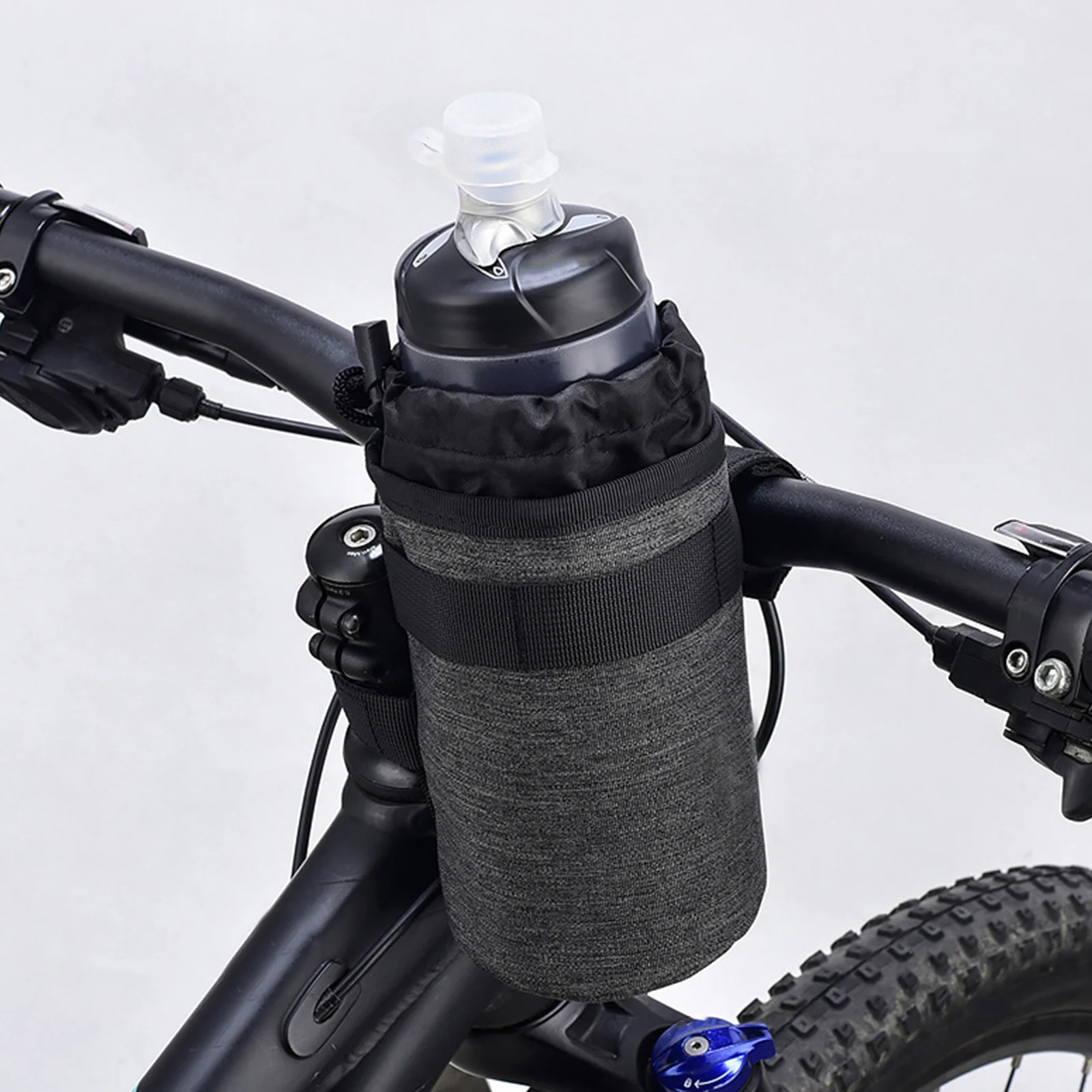 Insulated Bike Handlebar Bottle Bag Premium Polyester Lightweight Pouch For Bicycle Water Bottle Storage Outdoor Ride