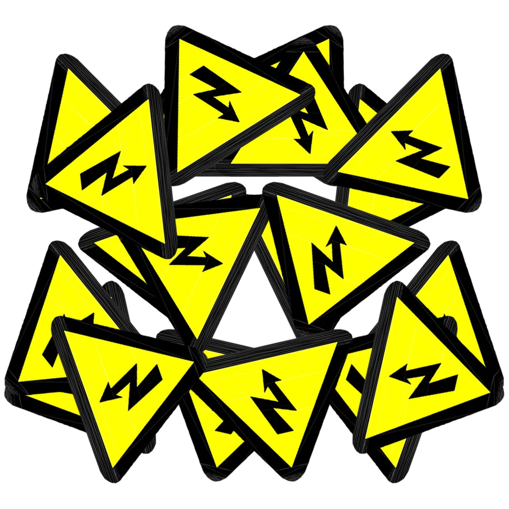 25pcs High Voltage Warning Stickers Electric Shock Danger Signs Yellow Triangle Safety Labels 50x50mm Traffic Signs