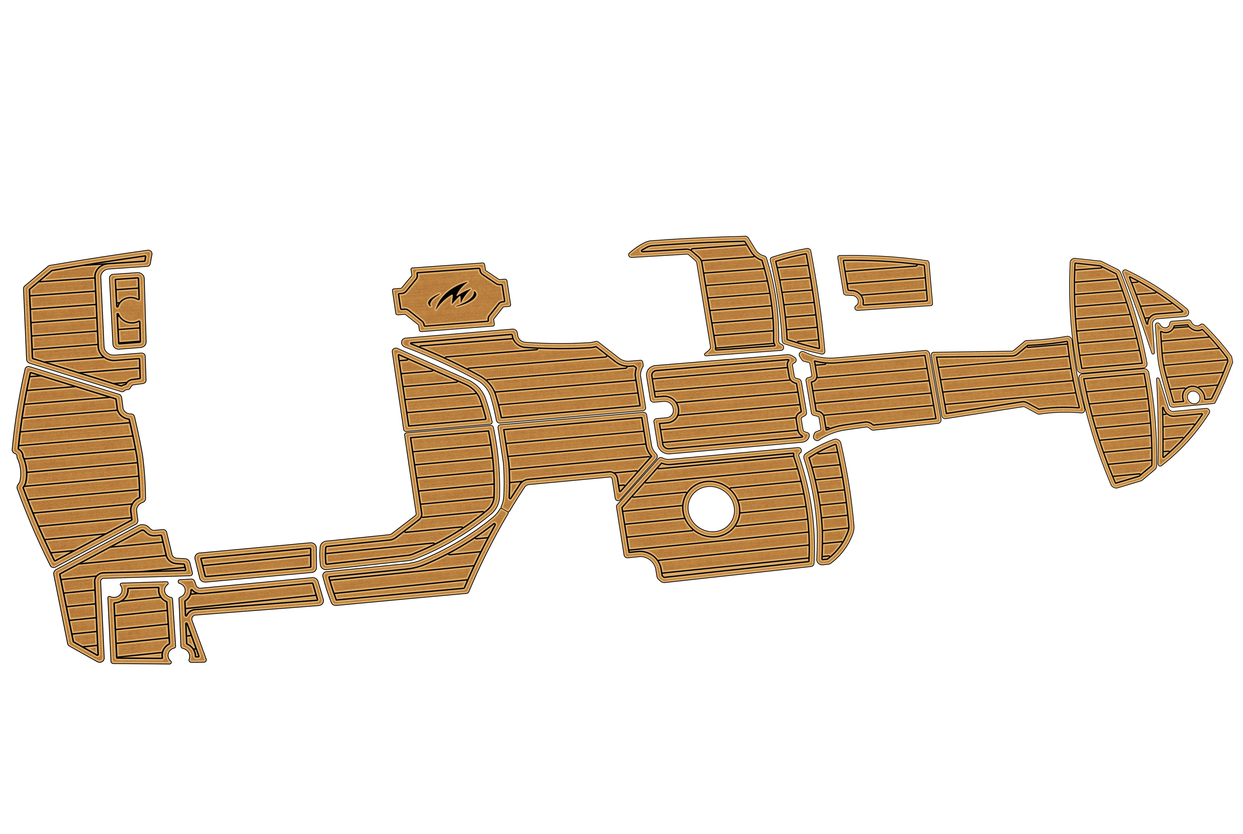 Non-Slip EVA Faux Teak Marine Mat Self-Adhesive 6mm Yacht Cockpit Pad for 2016-2018 Monterey M6 Boat Decking Easy Install