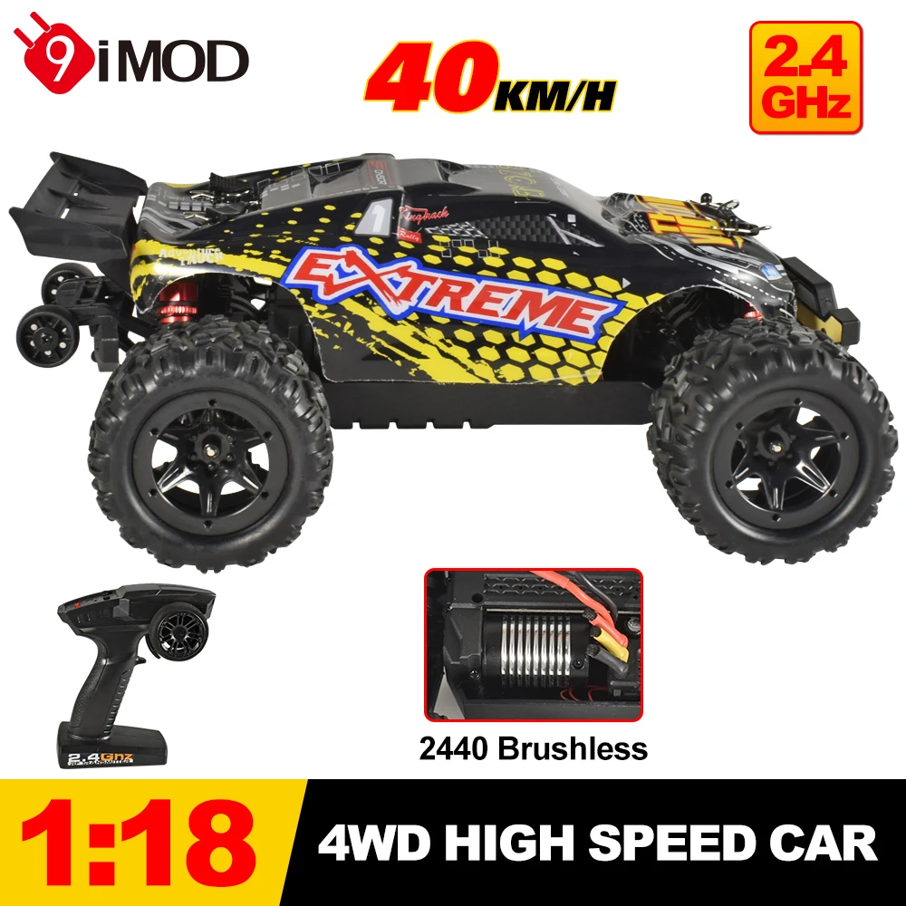 

9IMOD 1:18 RC Car Brushless Off-Road Car 40km/h Four-Wheel High Speed Climbing Vehicle Remote Control Drift Cars Kids Toys Gifts