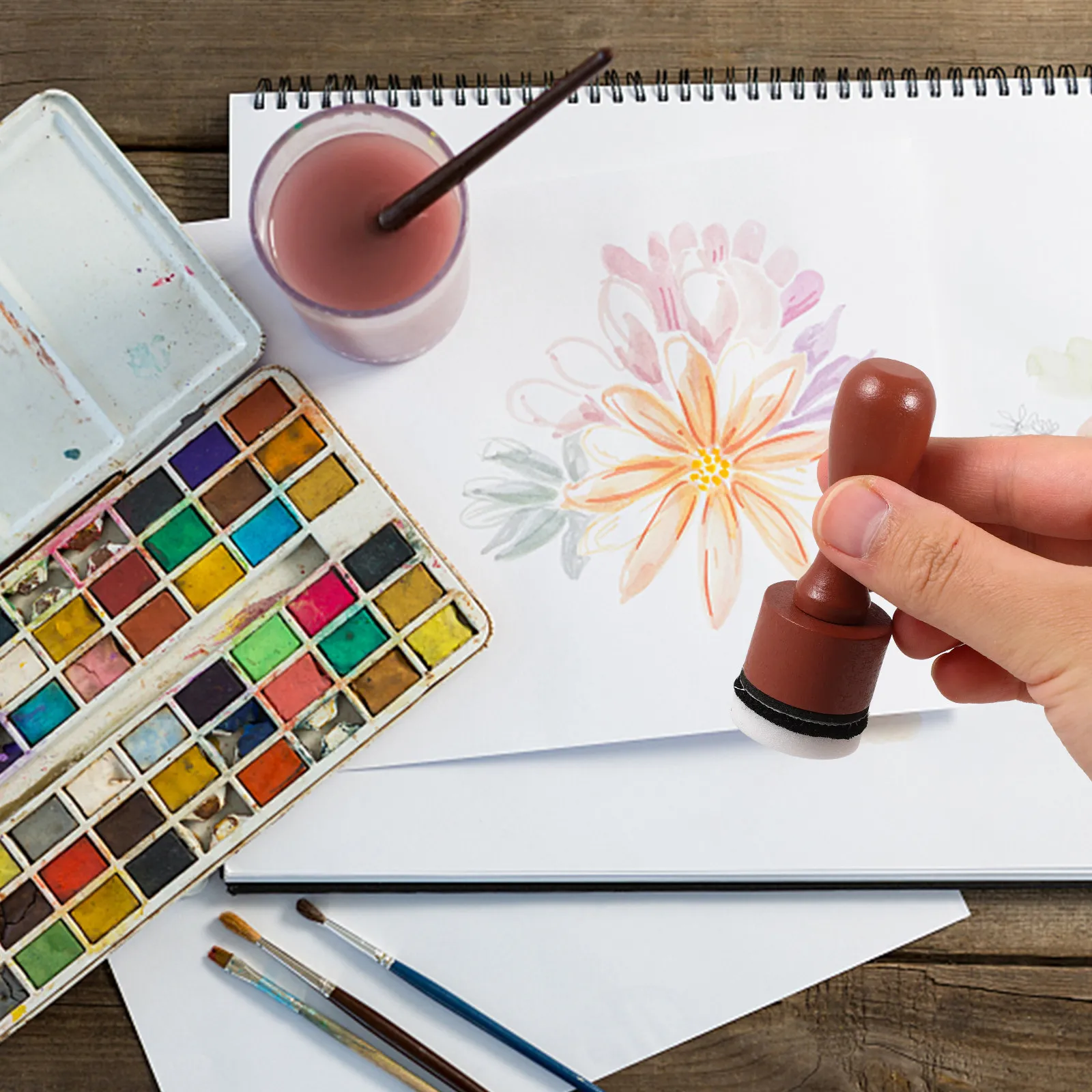 

Набор из 1 мини-инструмента для смешивания чернил: удобный круглый поролоновый сменный тампон для кистей для смешивания чернил, для создания открыток