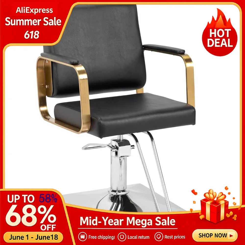 

Salon Styling Barber Chair Heavy Duty Hydraulic Pump 360° Swivel Adjustable Height 330lbs Capacity, Custom