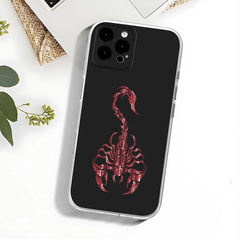 Coole Insekt Scorpion Handyhülle für iPhone 17,16,15,14,13,12,11 Pro,Max,Plus,X,XS,XR,SE4,E Mini Transparente Softcover