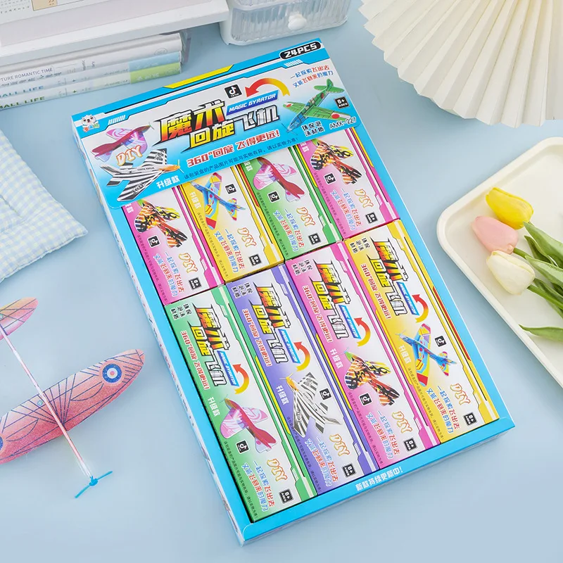 5 pçs espuma boomerang aeronave mágica simulação espuma modelo de aeronave diy montado brinquedo crianças ao ar livre brinquedos interativos presentes