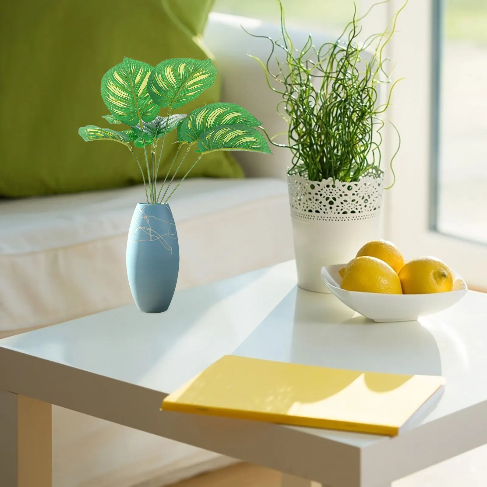 

3pcs Faux Mango Leaves High Realism Artificial Jungle Plants Green Leaves for Crafts Natural Home Decor Wall