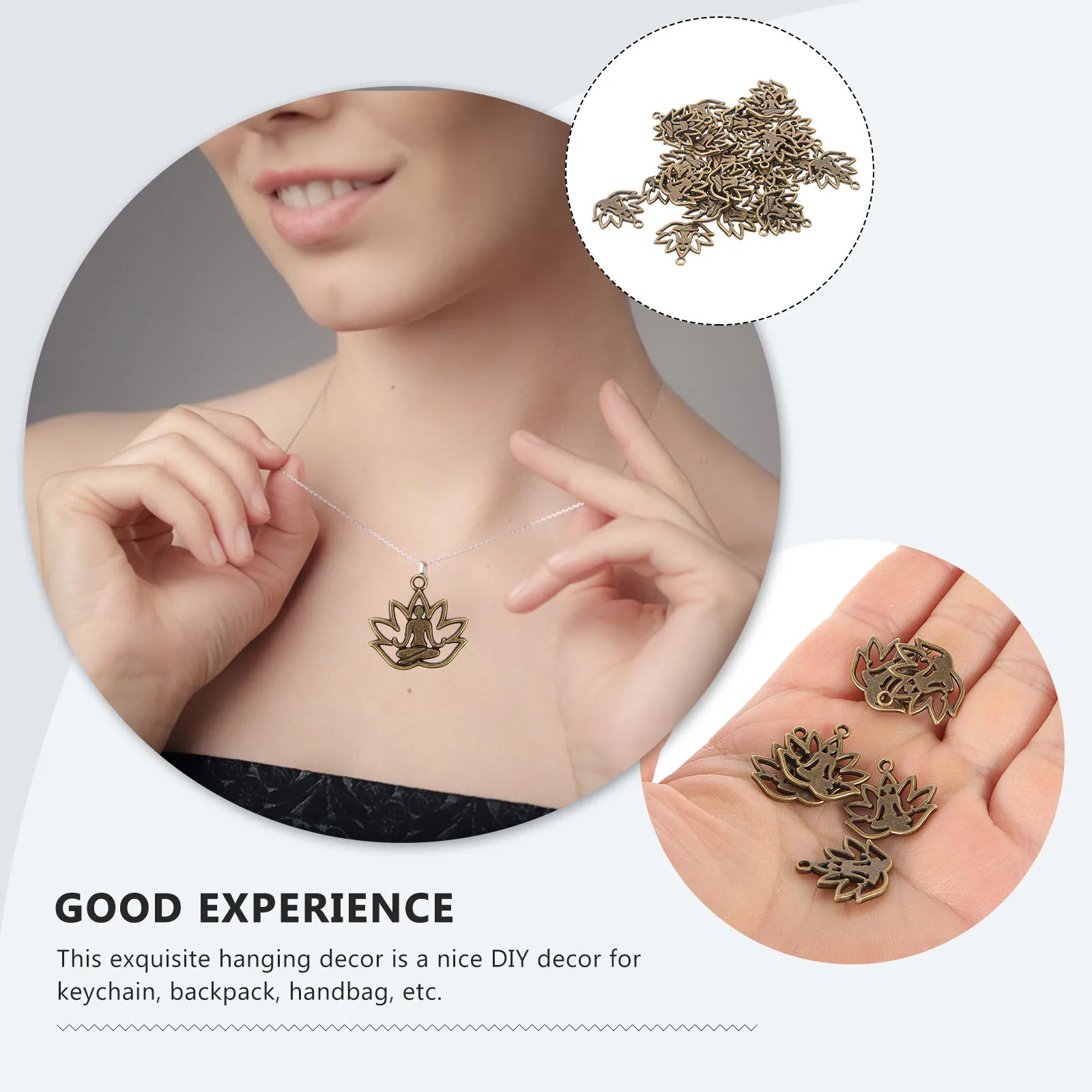 

100 Pcs Guanyin Pendant Car Accessories Statue Charms for Jewelry Making Aesthetic