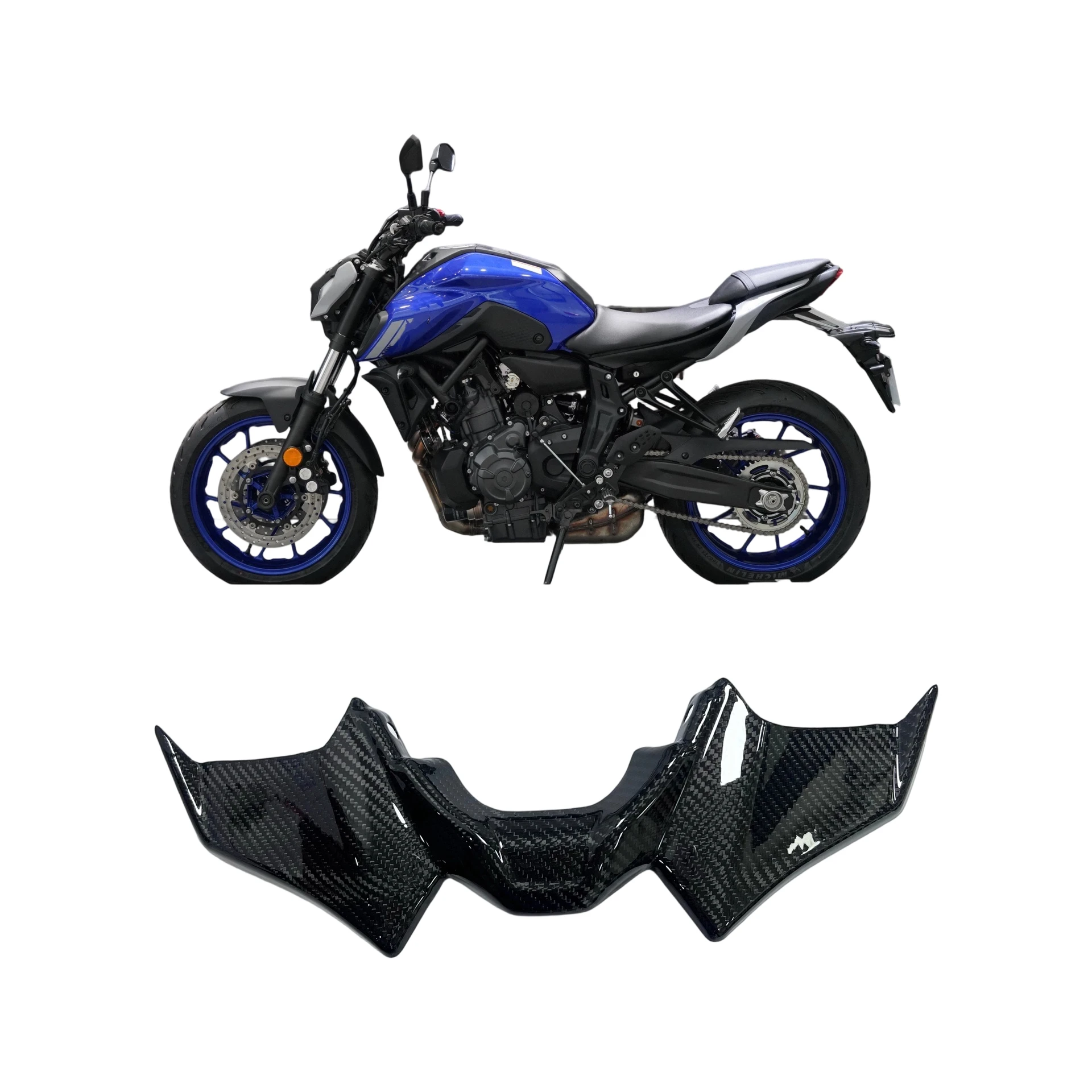

Carbon fiber MT07 Motorcycle Sport Downforce Naked Front Spoilers Aerodynamic Wing Deflector For YAMAHA MT-07 SP MT 07 2021-2024