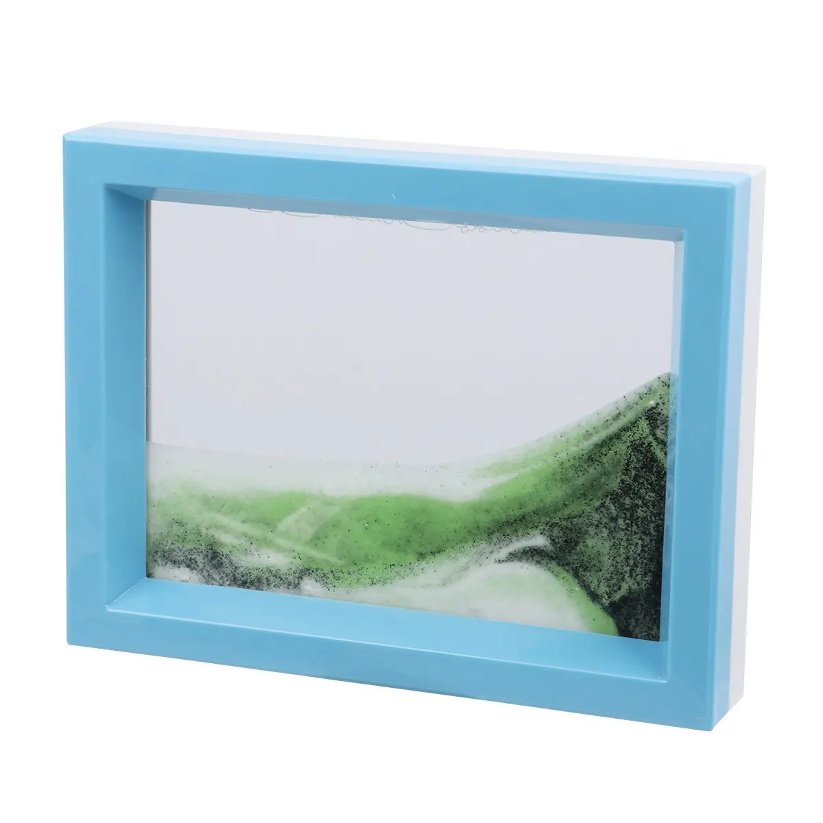 1Pcs 3D Quicksand Painting Vertical Plastic Frame Black White Green Sand Art Home Office Desk Decoration Falling Sand Stress