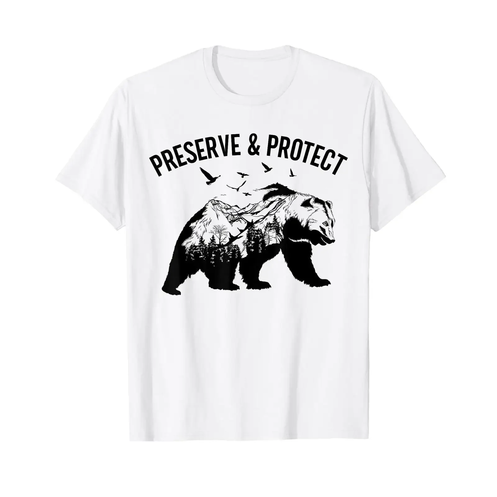 Preserve Protect National Park Nature Forest Bear Wildlife T Shirt vintage Washed streetwear Slightly Unisex designer clothes