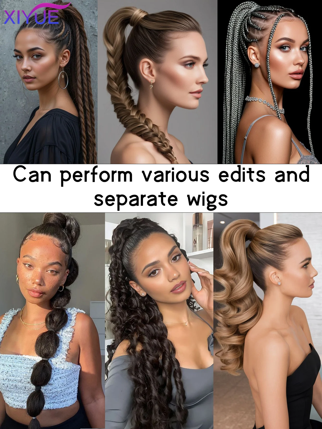 Extensions de cheveux synthétiques droites queue de cheval cheveux naturels fausse queue pour les femmes queue aérienne de cheval fausse queue de cochon blanc et noir