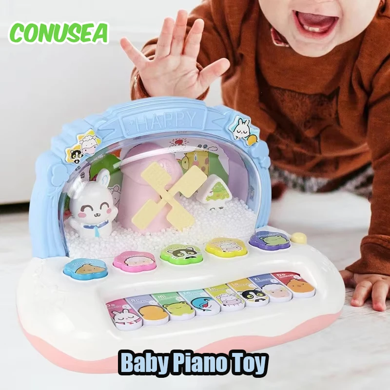 Children's Musical Piano Instrument Toy Baby Keyboard Music Toy Animal Sound Electric Flashing Early Educational Toys for Infant