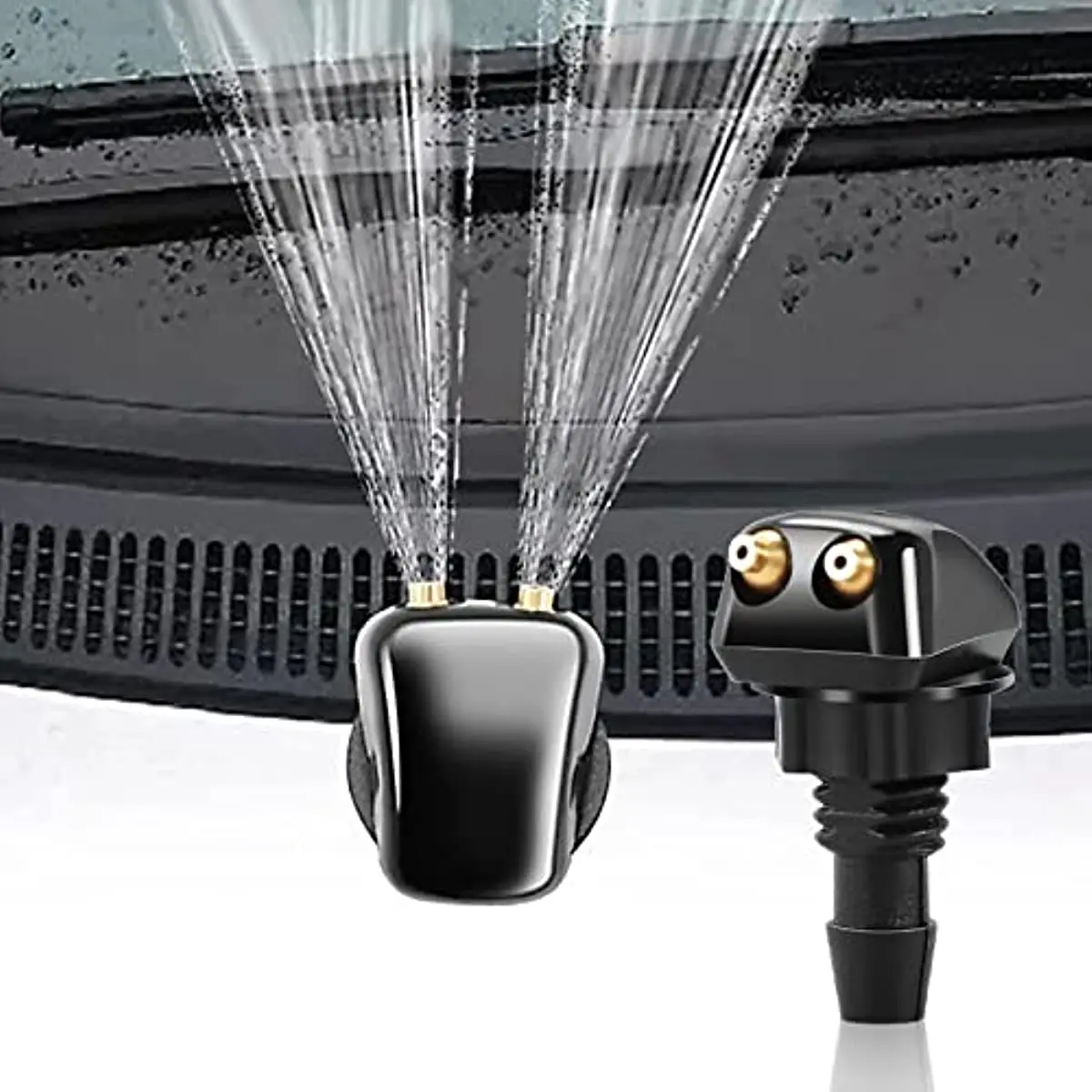 2/4 Pack Windshield Washer Nozzles, High-Quality Pvc, Adjustable Fan-Shaped Design, Even Liquid Distribution, Easy Installation, Suitable for Various Vehicles, Adjustable Spray Nozzles