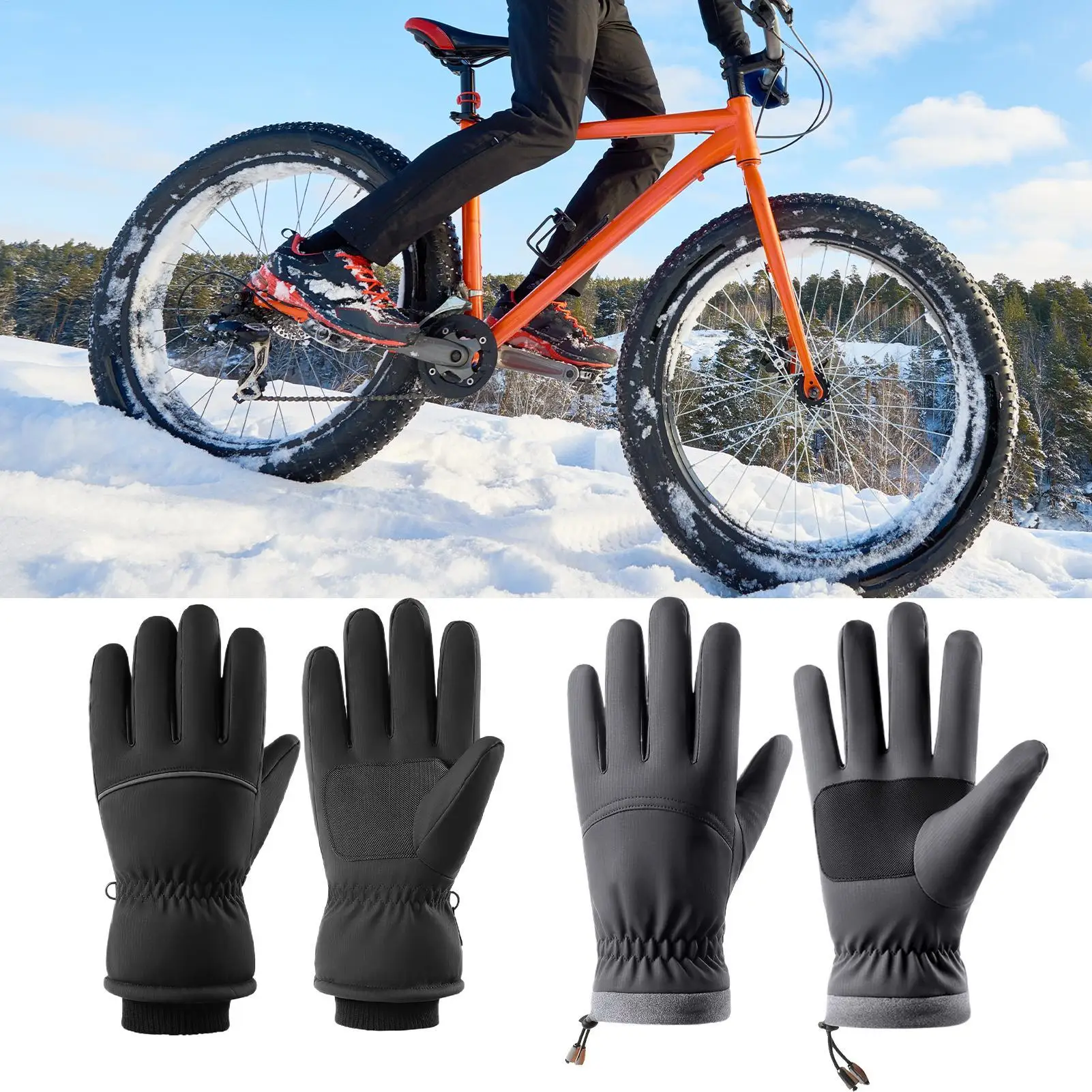 

Термальные ветрозащитные лыжные перчатки, теплые зимние варежки с пятью пальцами для езды на мотоцикле, велоспорта, кемпинга, охоты, тренировок, зимних видов спорта