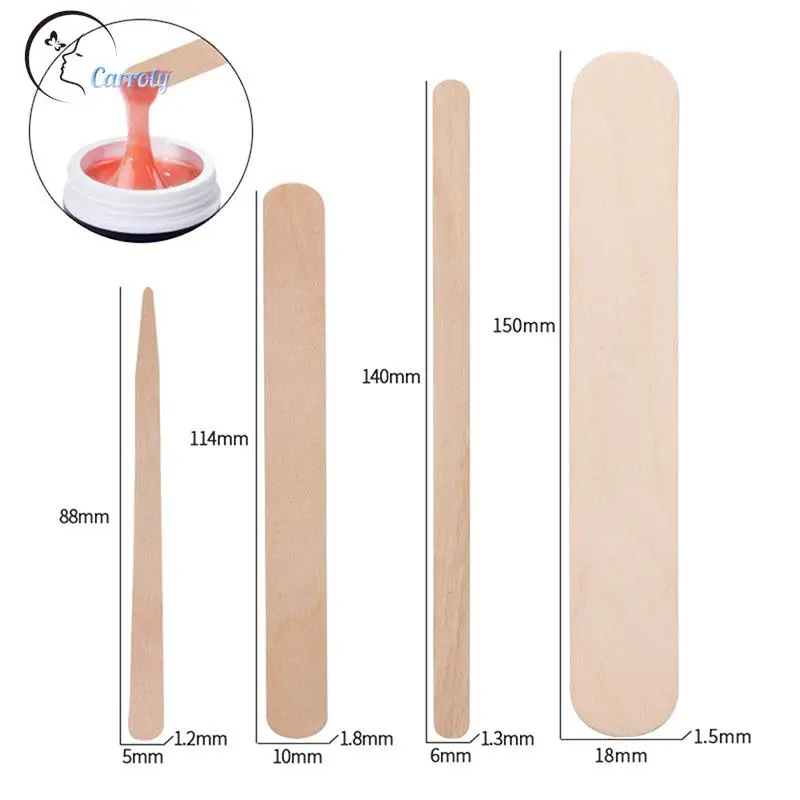 

100PCS Woman Wooden Hair Removal Stick Disposable Depilation Spatula Wax Sticks Wood Face Eyebrows Waxing Spatula Beauty Tool