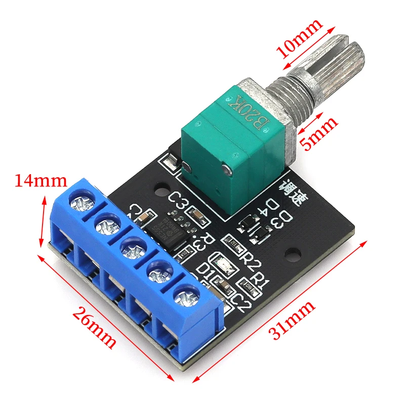 Server Violence Fan Dedicated Speed Regulator, Split Type, 4-wire Fan PWM Stepless Speed Regulation, with Switch 5V-35V