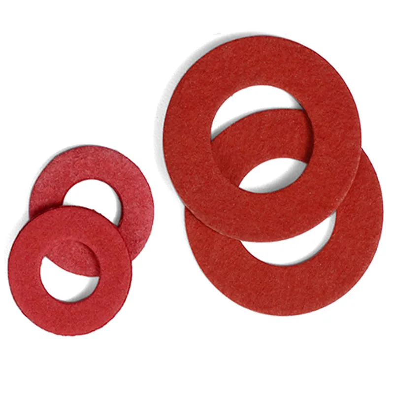 20/50/100pcs M2 M2.5 M3 M3.5 M4 M5 M6 M7 M8 M10 M12 Insulation Plain Gasket Ring Red Steel Paper Fiber Insulating Flat Washer