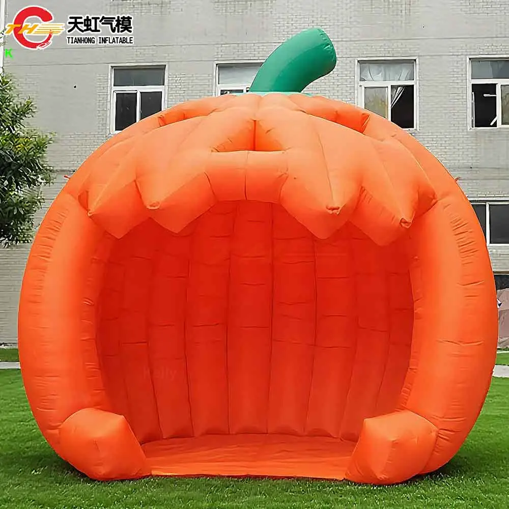 Fast Shipping Inflatable Pumpkin Photo Booth Tent New Design Inflatable Pumpkin Stage Tent Halloween Dome Tent for Sale
