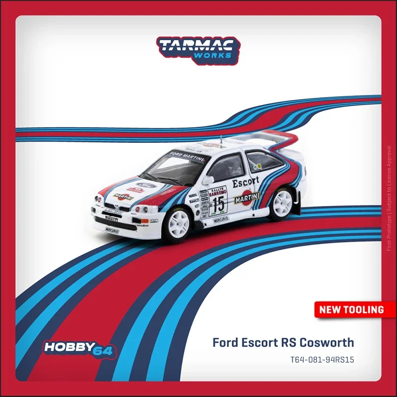 

Предпродажа TW 1:64 Ford Escort RS Cosworth WRC Rallye Sanremo 1994, коллекция игрушек Malcolm, литая под давлением модель автомобиля Tarmac Works