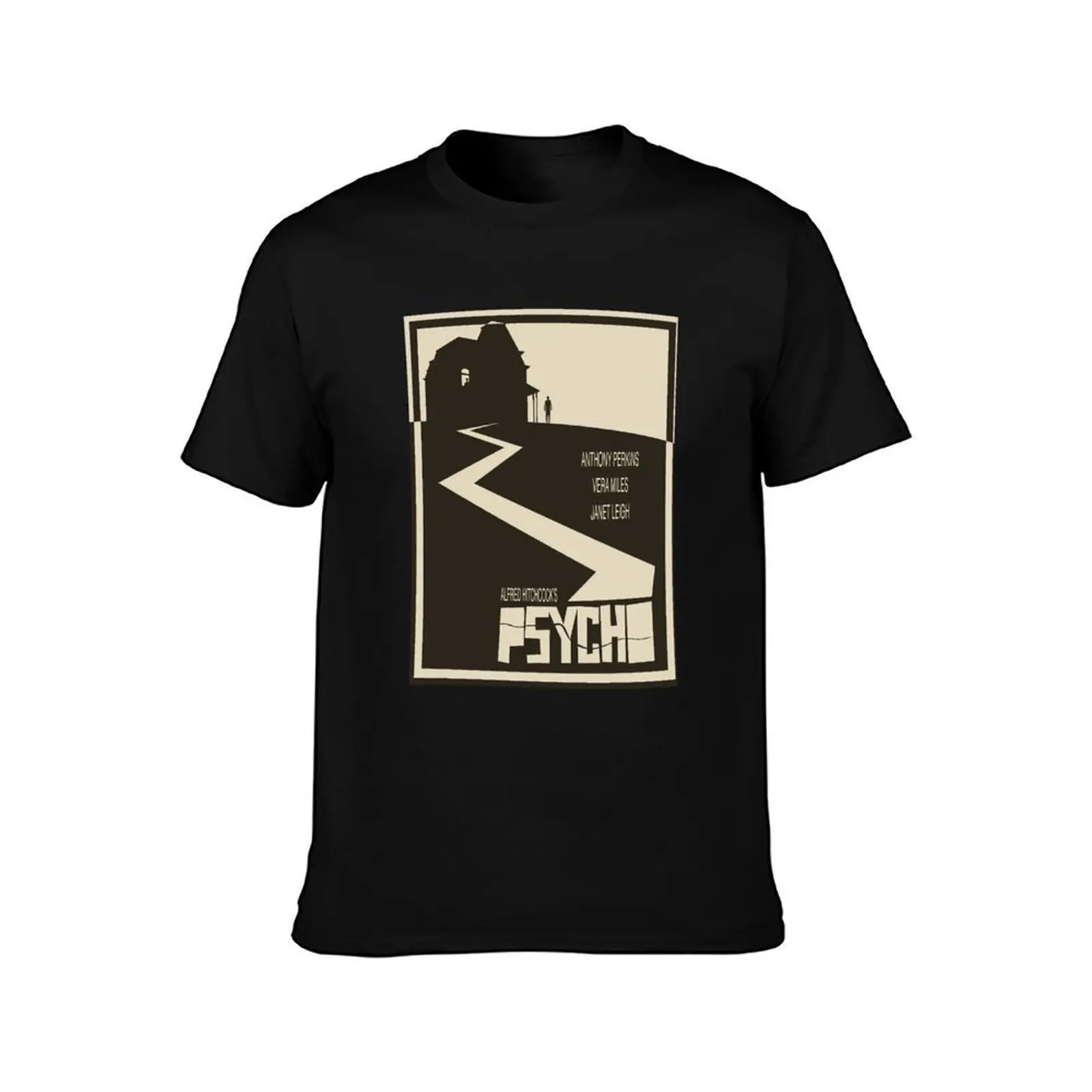Gifts Idea Alfred Hitchcock Psycho T-Shirt, Summer Casual Cotton Tee, Oversized Streetwear Tops, Vintage Graphic Print