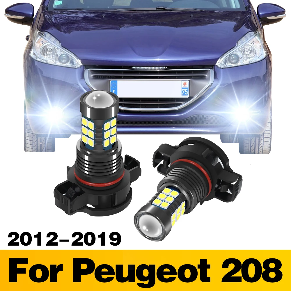 

2Pcs LED Lamp Car Front Fog Light Accessories For Peugeot 208 2012 2013 2014 2015 2016 2017 2018 2019
