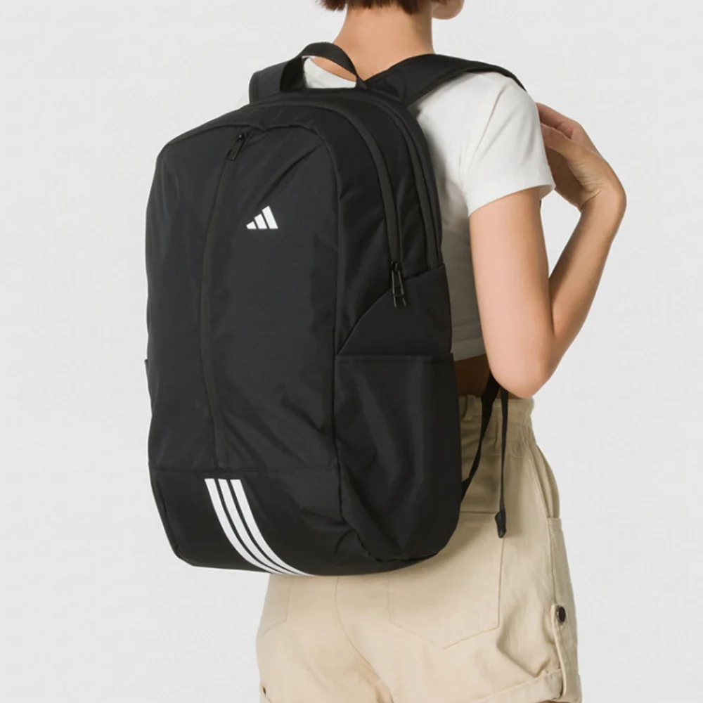 Adidas Uni Value 28L Unisex Couple's Backpack Multi-Pocket Commuter Casual Fabric Backpack Regular Black Lf1687